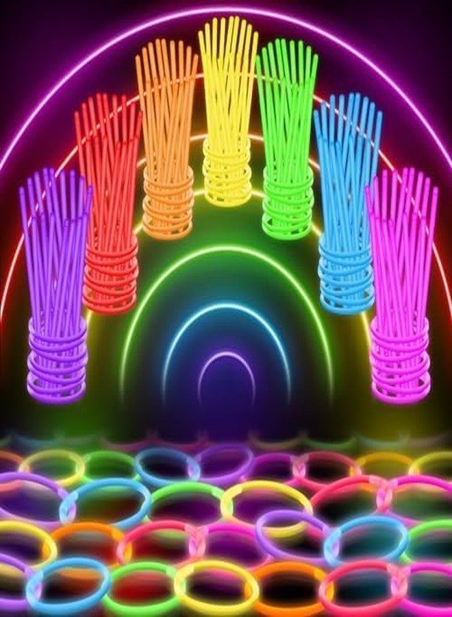 VRB Dec 50 Pcs Glow Stick With Connector | Neon Bands For Party | Glow Bands For A Party | Glow In The Dark Sticks - Image 4